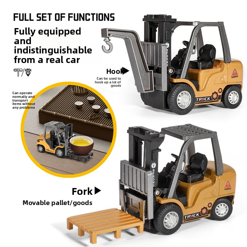Mini Remote Control Forklift Crane Metal 1:64 Engineering Vehicle Toy Liftable Forklift AI