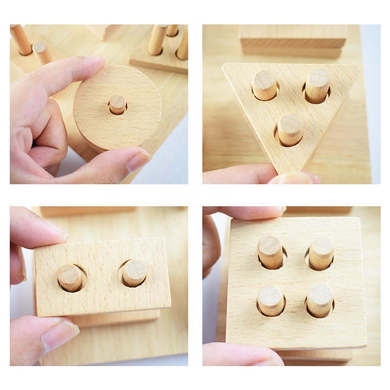 Kids Wooden Toys Montessori Geometry Shape Cognitive Practicing Matching Game Puzzle Wooden Toy Early Educational Toys for Child