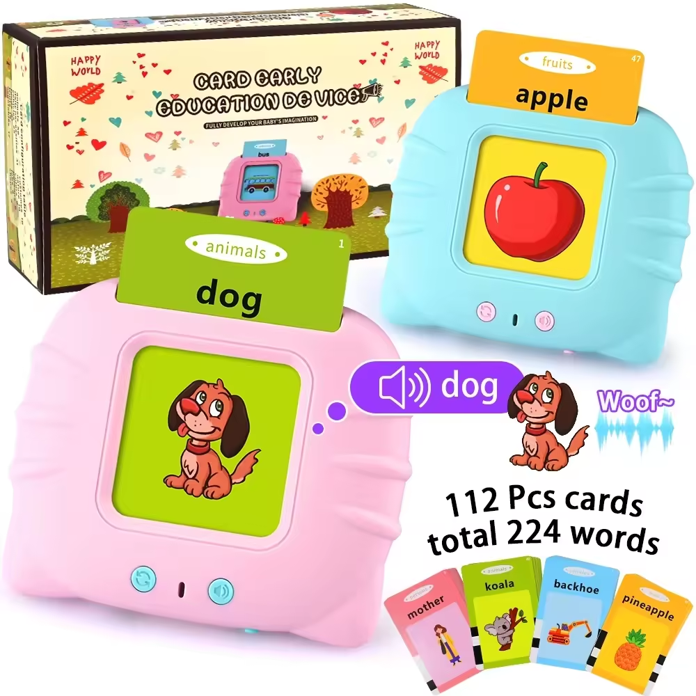 OEM Korean Bilingual Phonics Talking Flashcards 510 Words Speech Educational Game Language Card Reader Toys for Children 3 to 6