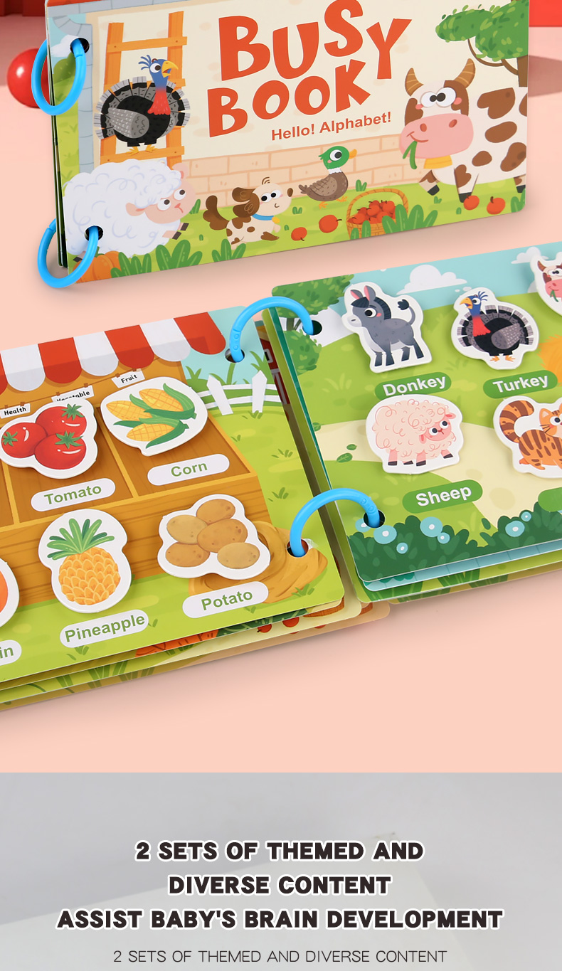 Toddler Quiet Book Puzzle Paste Matching Game