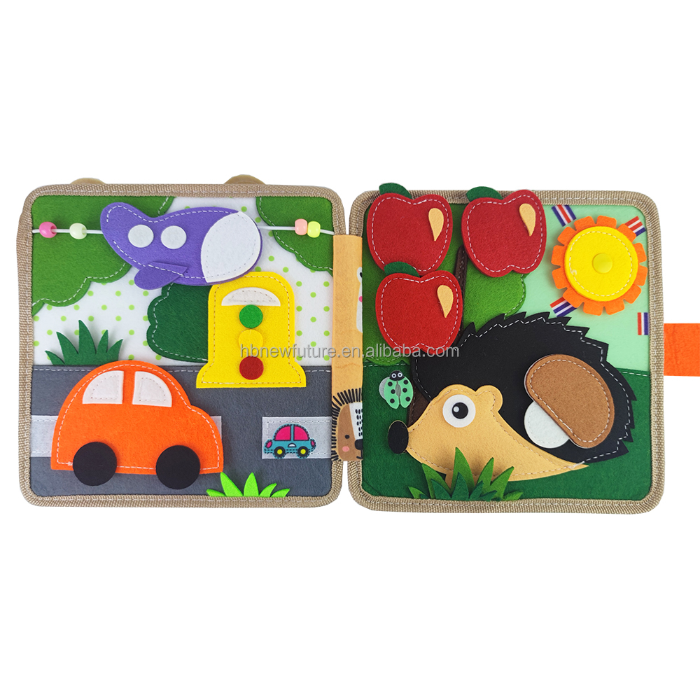 OEM ODM Wholesale Montessori Felt Toys Animals Theme Sensory Fabric Quiet Book Busy Book with CE CPC Certificate for Toddlers