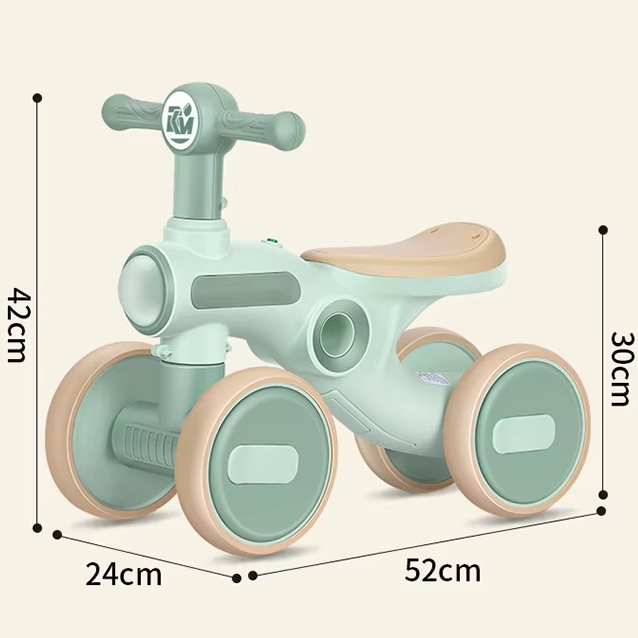 Premium Quality 4 Wheels Baby Balance Bike CE Approved Stable Toddler No Pedal Tricycle Ride On Toys For 12-36 Months Baby