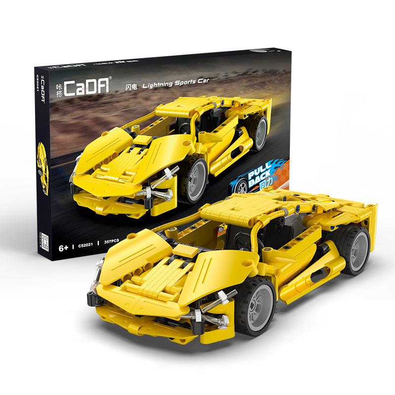 Cada Block Toy Building Pull Back Racing Series Children Boys Assembled Engineering Sports Car Game Education Model Gifts Super