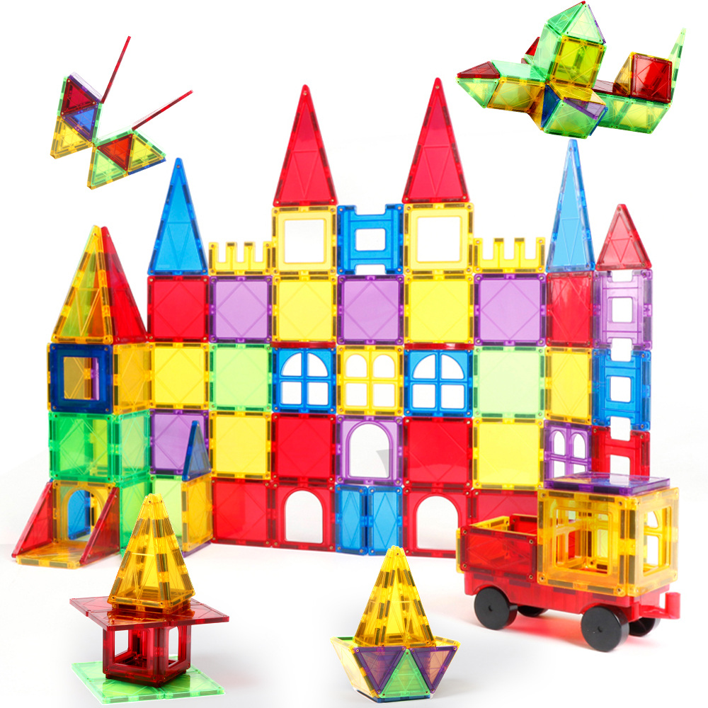 Kids Magnetic Tiles 100 Pcs Building Blocks Colorful 120 Pcs Magnet Magnetic Building Block Magnetic Tiles For Kid