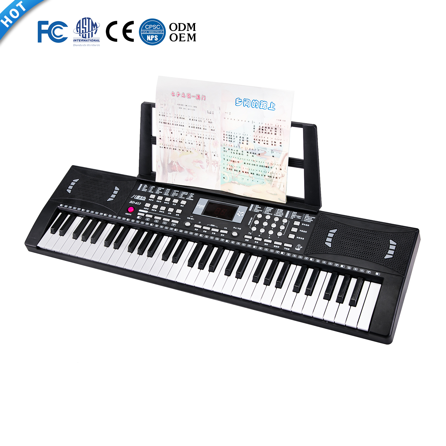 Toy Music Keyboard 61 Keys Digital Keyboard Electronic Organ Toy Musical Instruments Portable Microphone Keyboard On Sale