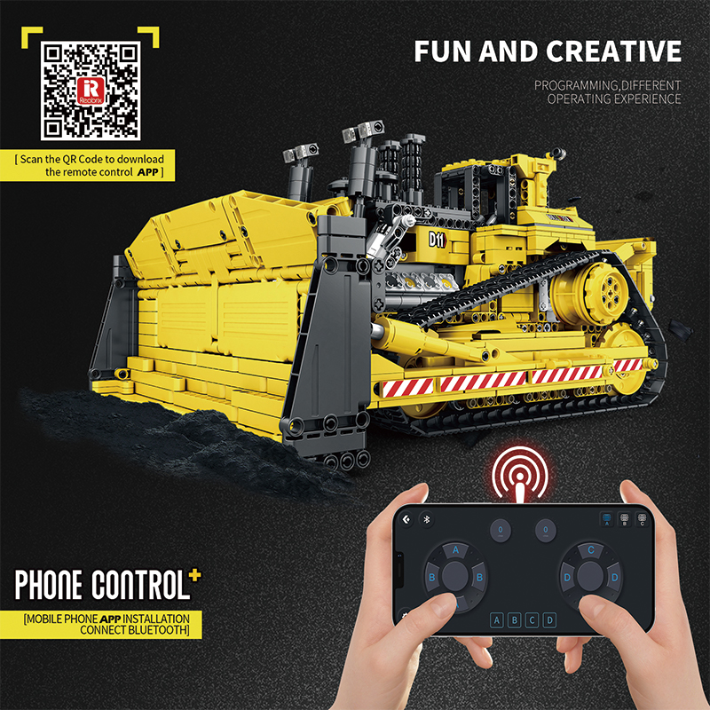 Remode Control Engineering Forklift Vehicle Model Building Block Toy Plastic Building Toys Engineering Construction Toys Gift