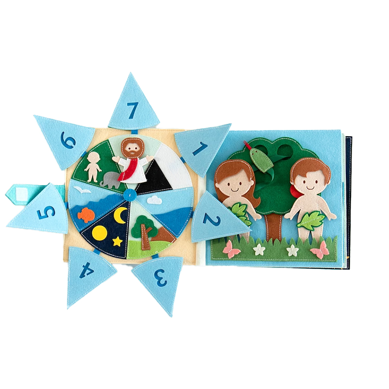 Custom Factory OEM Baby Montessori Felt Activity Busy Book Bible Story Toddlers Kids Sensory Quiet Time Educational Toys