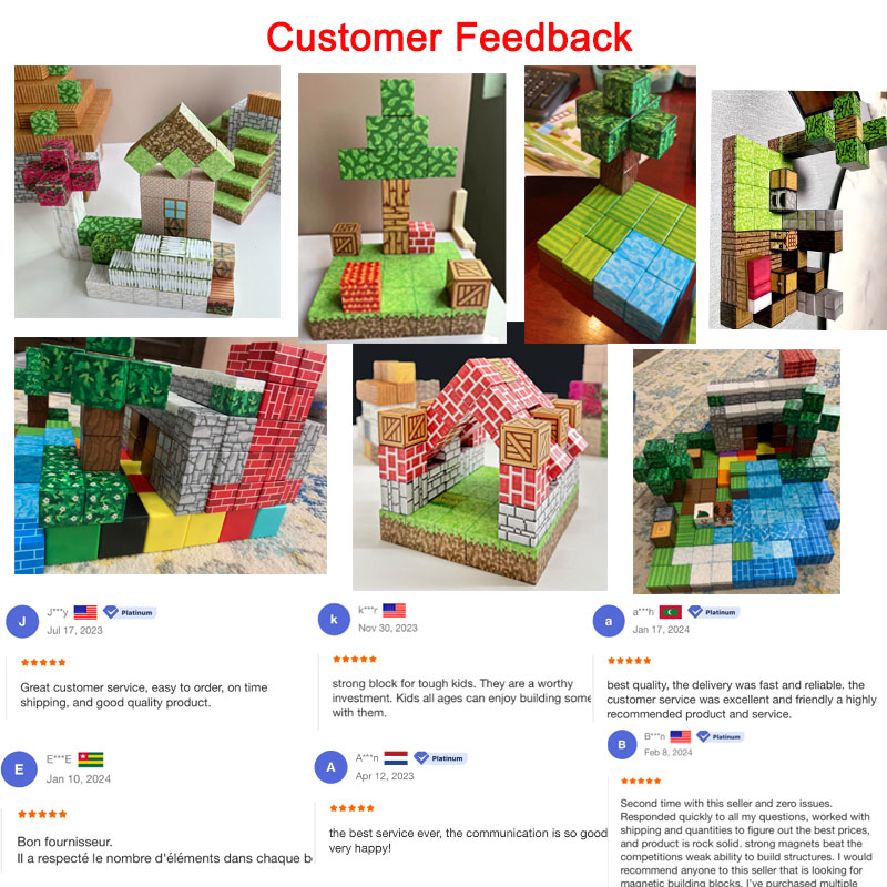 3D Magnetic Building Cubes Mine World Eco-friendly 4CM Cube Blocks Puzzle Toy Set for Children STEM Educational