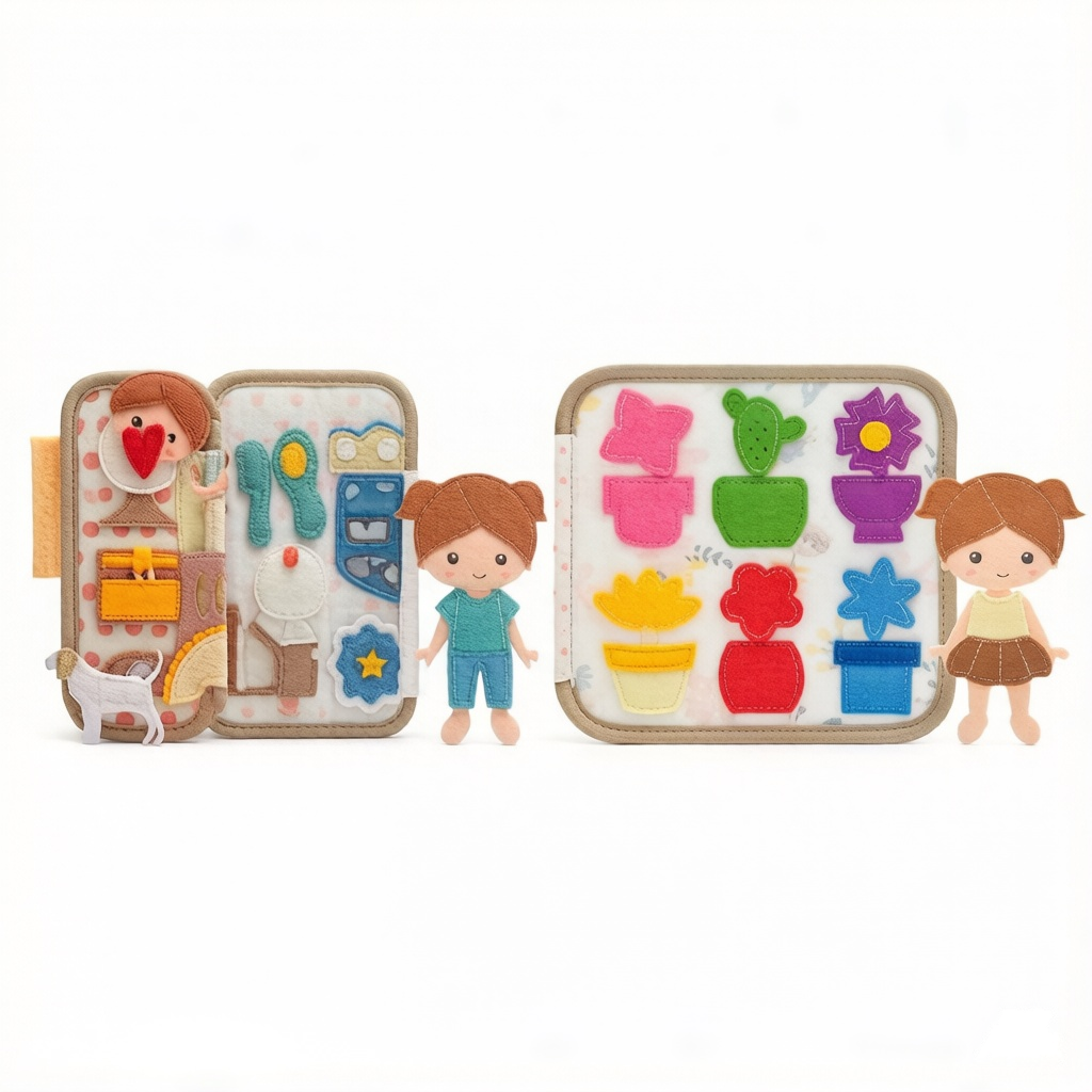 Montessori Felt Busy Book for 5 to 7 Years Old Educational Quiet Book Early Learning Toys Custom Logo Colorful