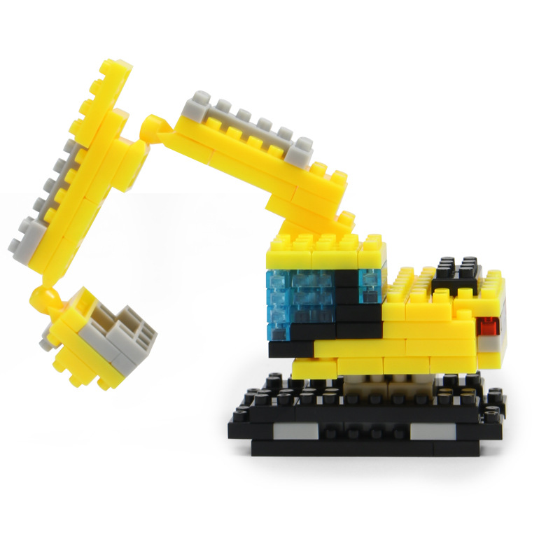 Building Blocks Bagged Cross-border Traffic Engineering Vehicle Excavator Racing Car Micro-Particle Educational Toy ABS Set
