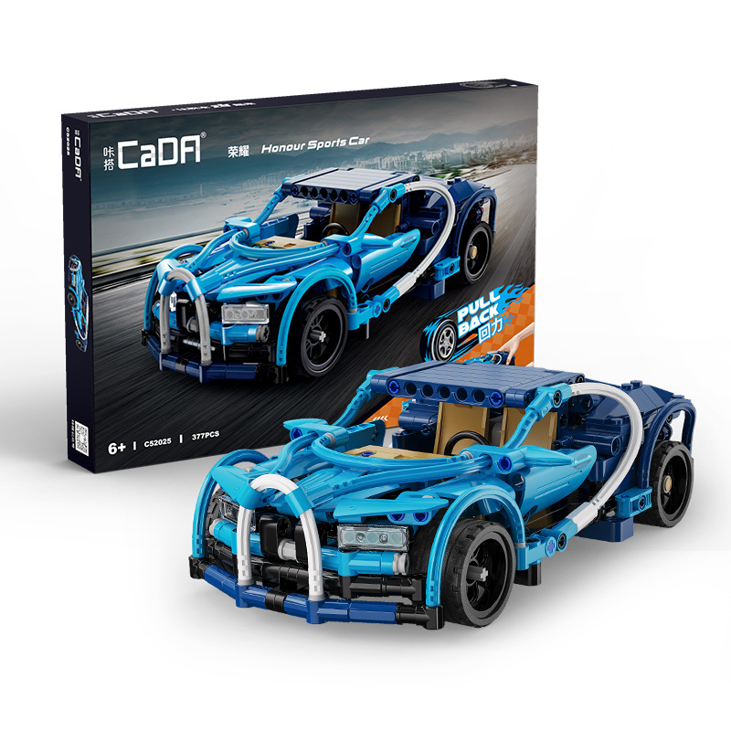 Cada Block Toy Building Pull Back Racing Series Children Boys Assembled Engineering Sports Car Game Education Model Gifts Super