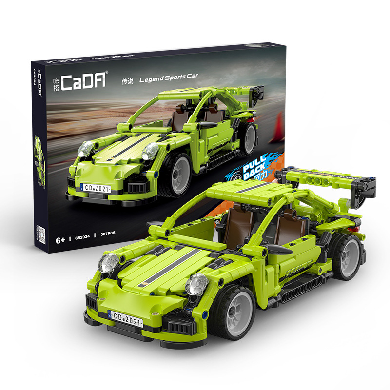 Cada Block Toy Building Pull Back Racing Series Children Boys Assembled Engineering Sports Car Game Education Model Gifts Super