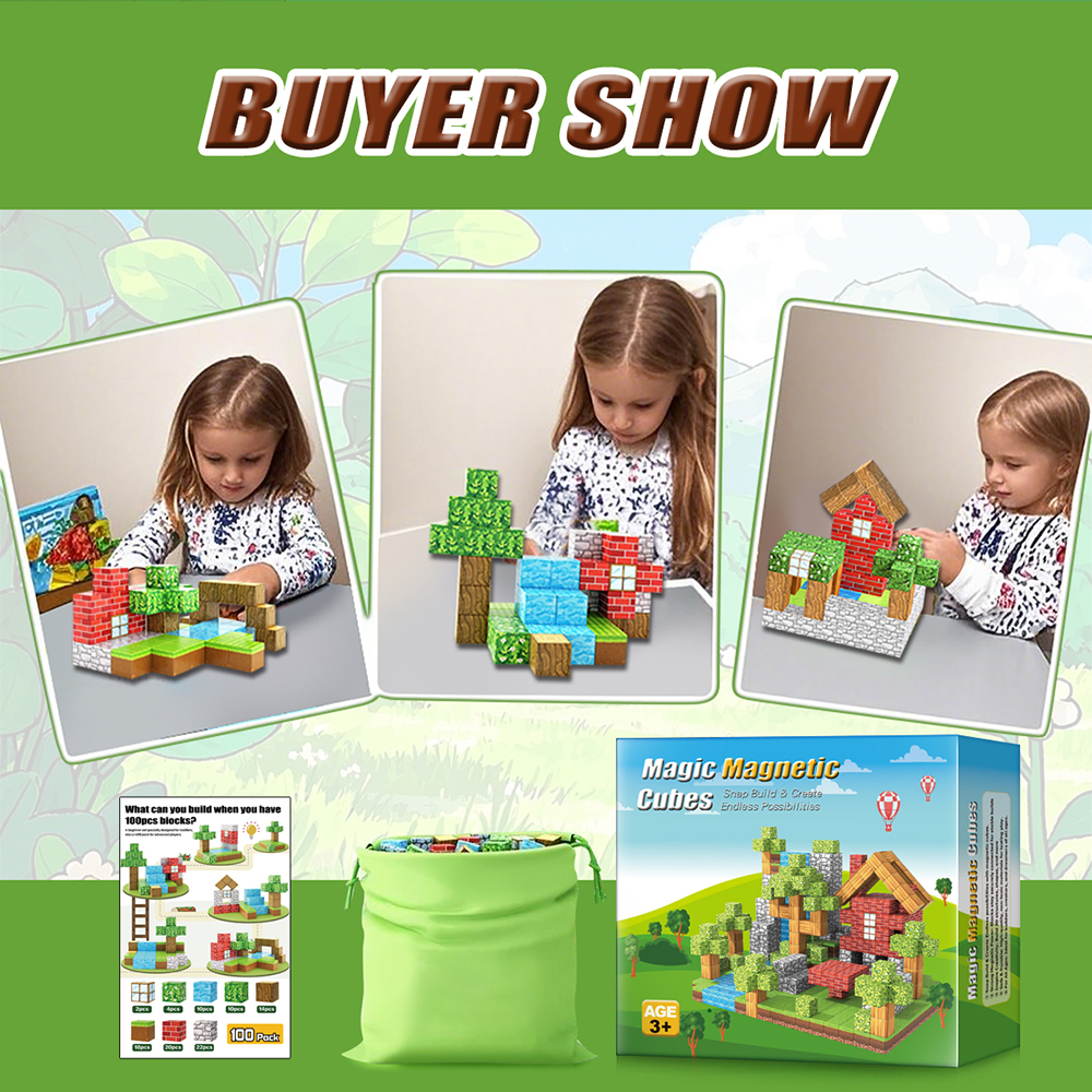 Magnetic Plastic Building Blocks STEM Educational Toys for Kids Montessori Sensory Toys Custom LOGO &amp; Bulk Wholesale