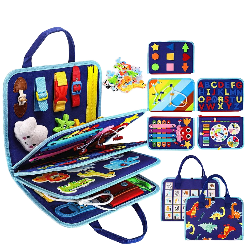 New Design Fabric Sensory Felt Busy Board Baby Dressing Learning Cloth Felt Busy Book Toddler Travel Activities Book