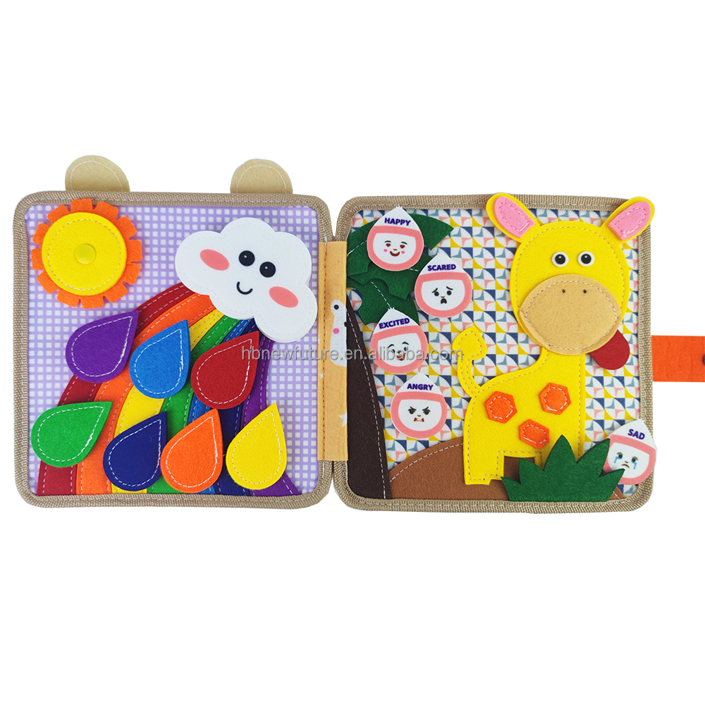 OEM ODM Wholesale Montessori Felt Toys Animals Theme Sensory Fabric Quiet Book Busy Book with CE CPC Certificate for Toddlers