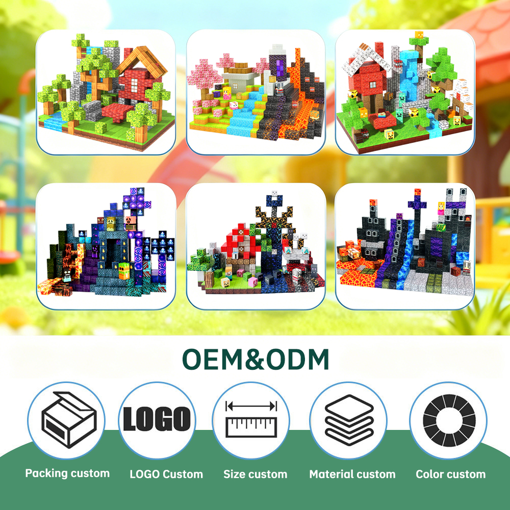 Magnetic Plastic Building Blocks STEM Educational Toys for Kids Montessori Sensory Toys Custom LOGO &amp; Bulk Wholesale