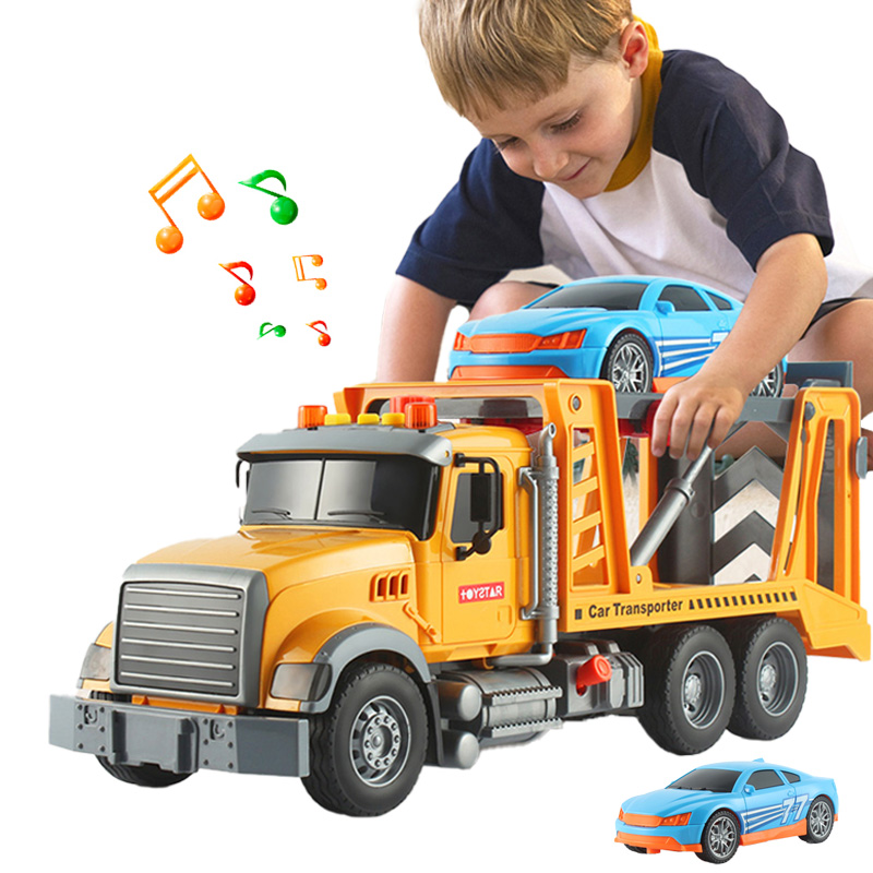 1/12 Scale Large City Engineering Transport Carrier Trucks Plastic Construction Vehicles Toys for Boys Kids Gifts