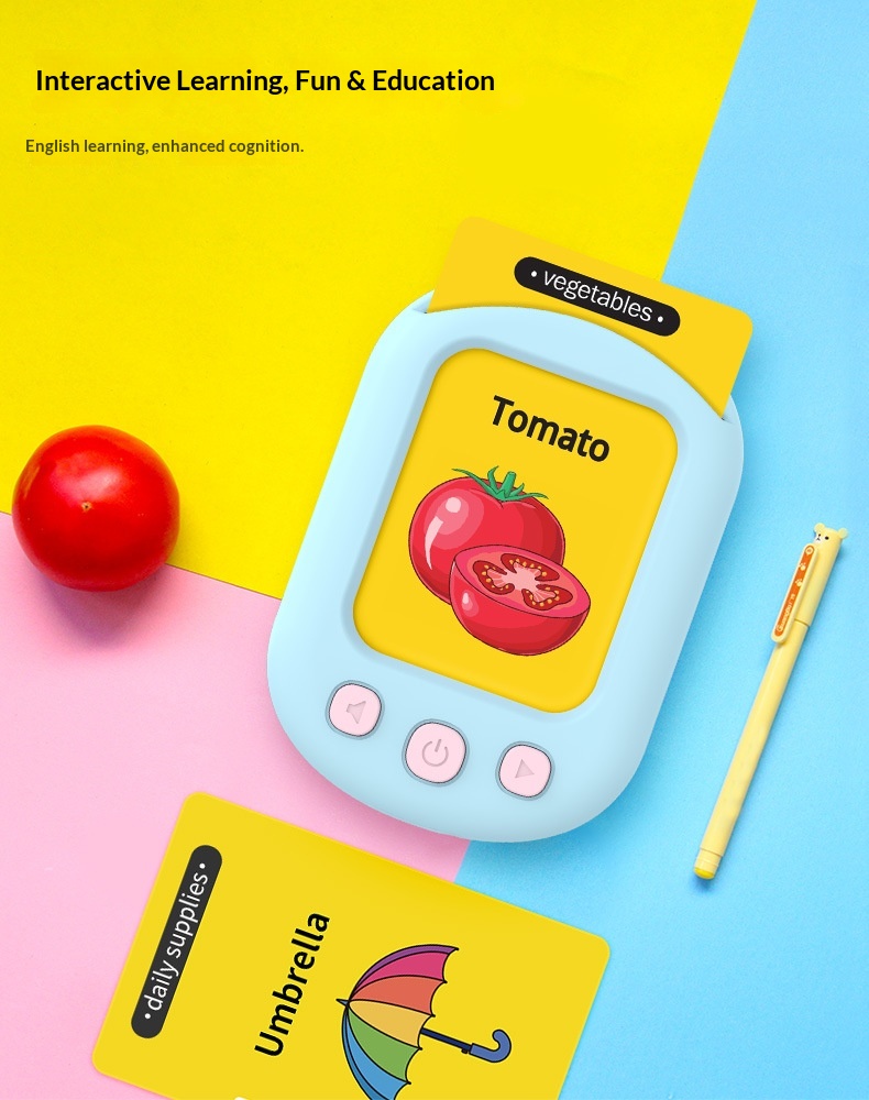 Montessori Language Learning Pocket Speech Therapy Autism Playthings Sensory Educational Talking Flash Cards with 112 Cards