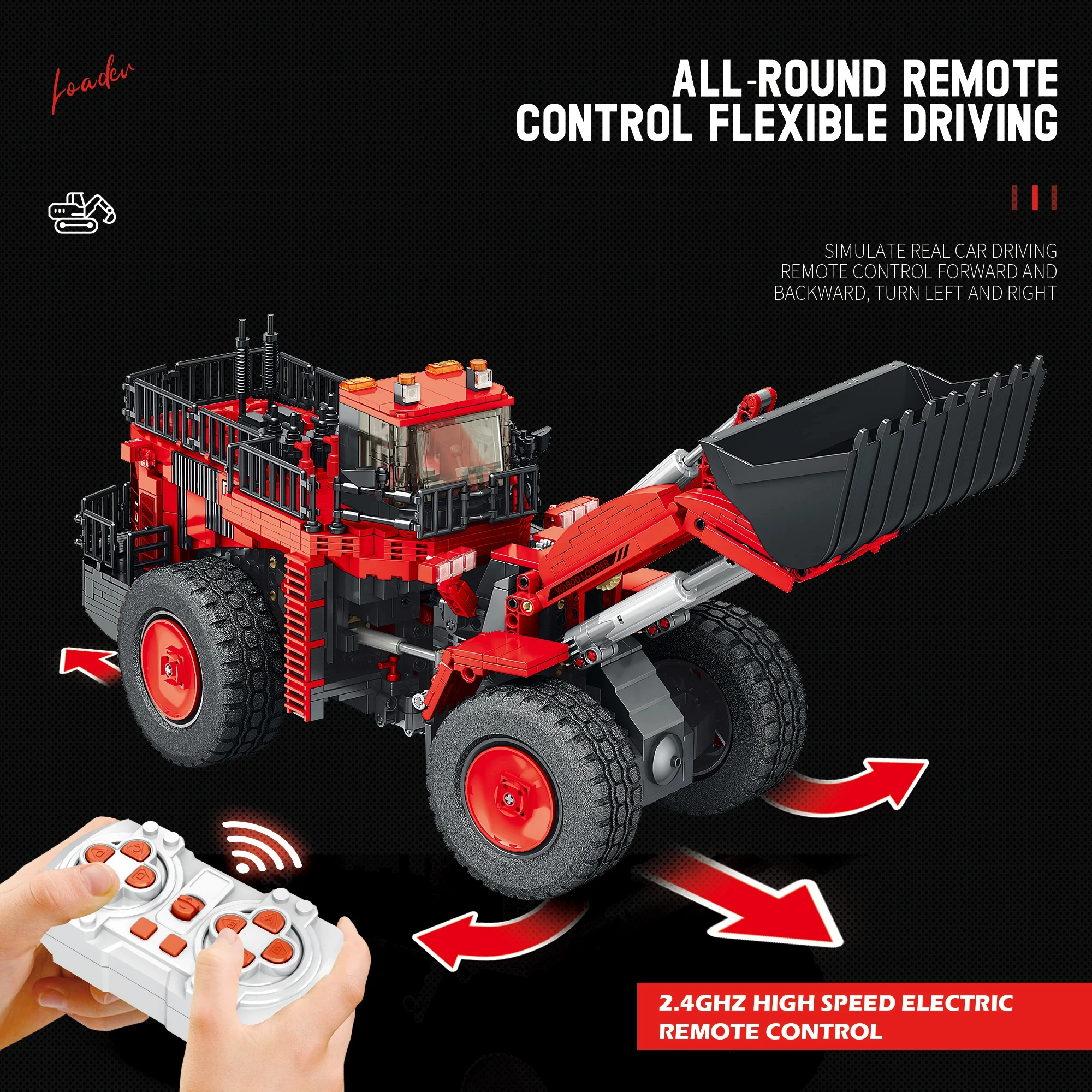 Reobrix 22010 D11 Bulldozer Remote Control Engineering Vehicle RC Car Model Bricks DIY Toys for Kids Gifts Building Blocks Sets