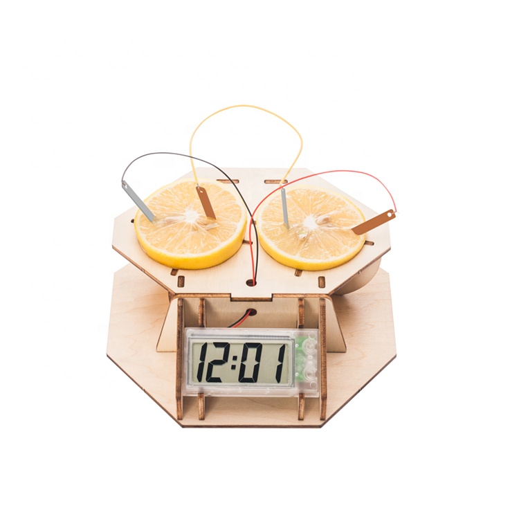 Physics and Chemistry Lesson Use Make DIY Lemon Powered Clock School Kids Science Physics Experiment Kit Diy Science Toys 2024