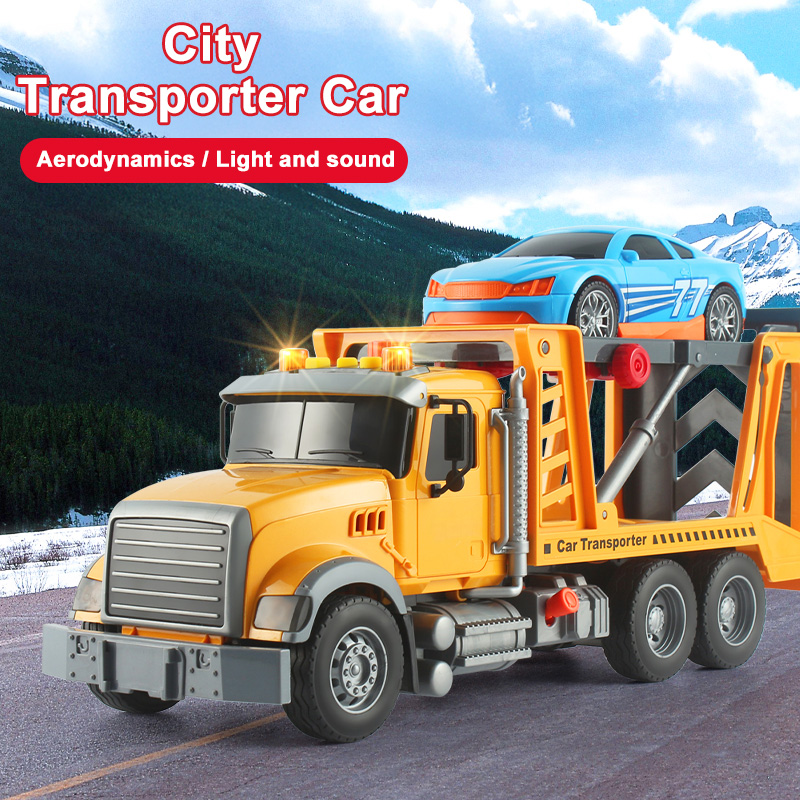 1/12 Scale Large City Engineering Transport Carrier Trucks Plastic Construction Vehicles Toys for Boys Kids Gifts