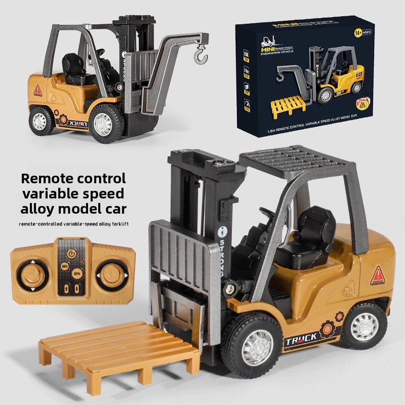 Mini Remote Control Forklift Crane Metal 1:64 Engineering Vehicle Toy Liftable Forklift AI