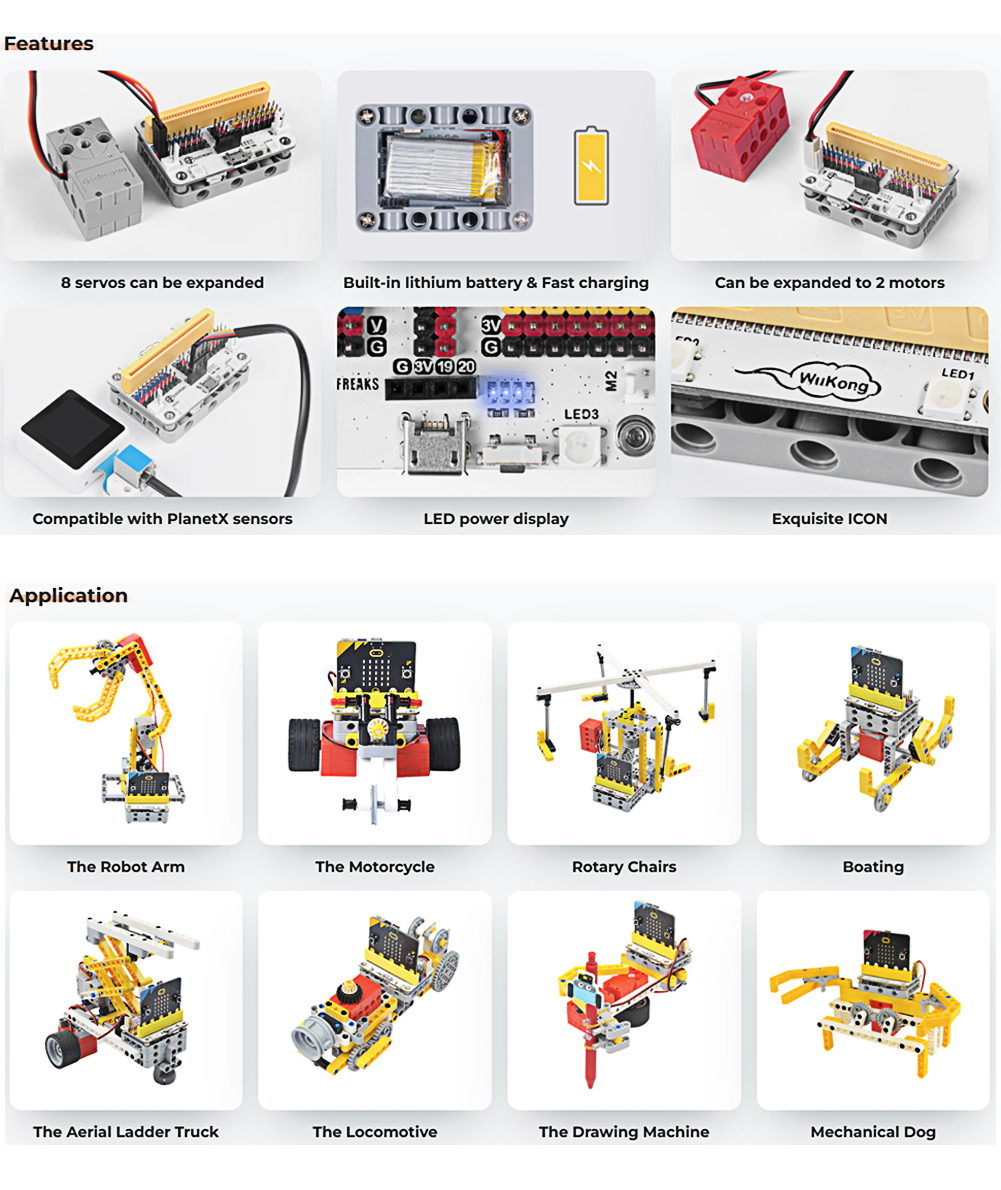 Diymall 32 in 1 Wonder Building Brick Blocks Coding Kit Programmable STEM Educational Learning Kit for Micro:bit