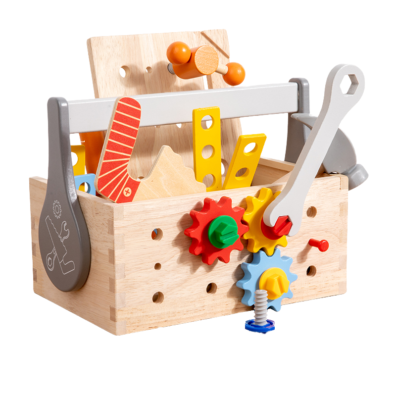 Montessori STEM Educational Pretend Play Toys 5-7 Years Kids Learning Wooden Garden Tool Electronic Toy Set Color Box Unisex BNT