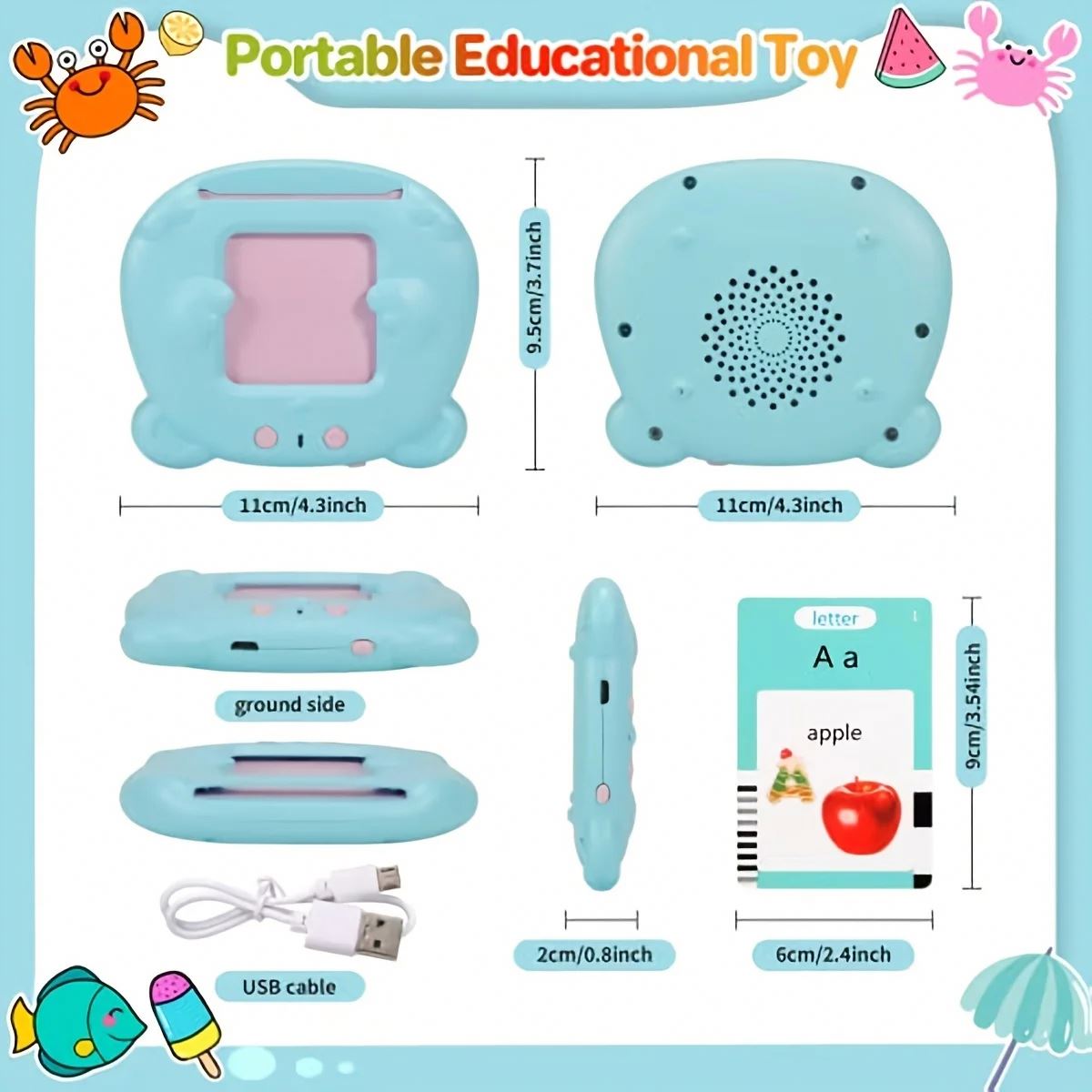 Learning Machine for Kid Talking Flash Cards Kids Language Electronic Audio Book Learn English Words Toys