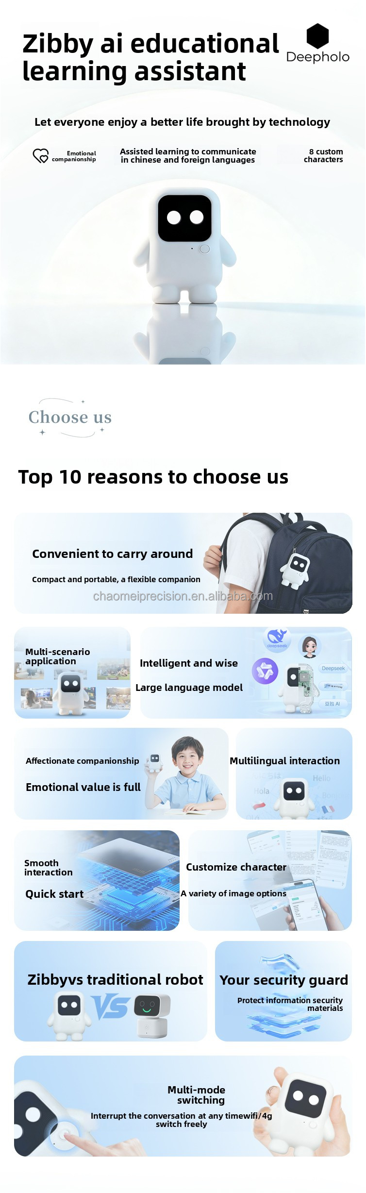 Customized Clothes Portable Mini Porket Smart Robot Emotional AI Smart Toy Language Translation Learning Machine for Women