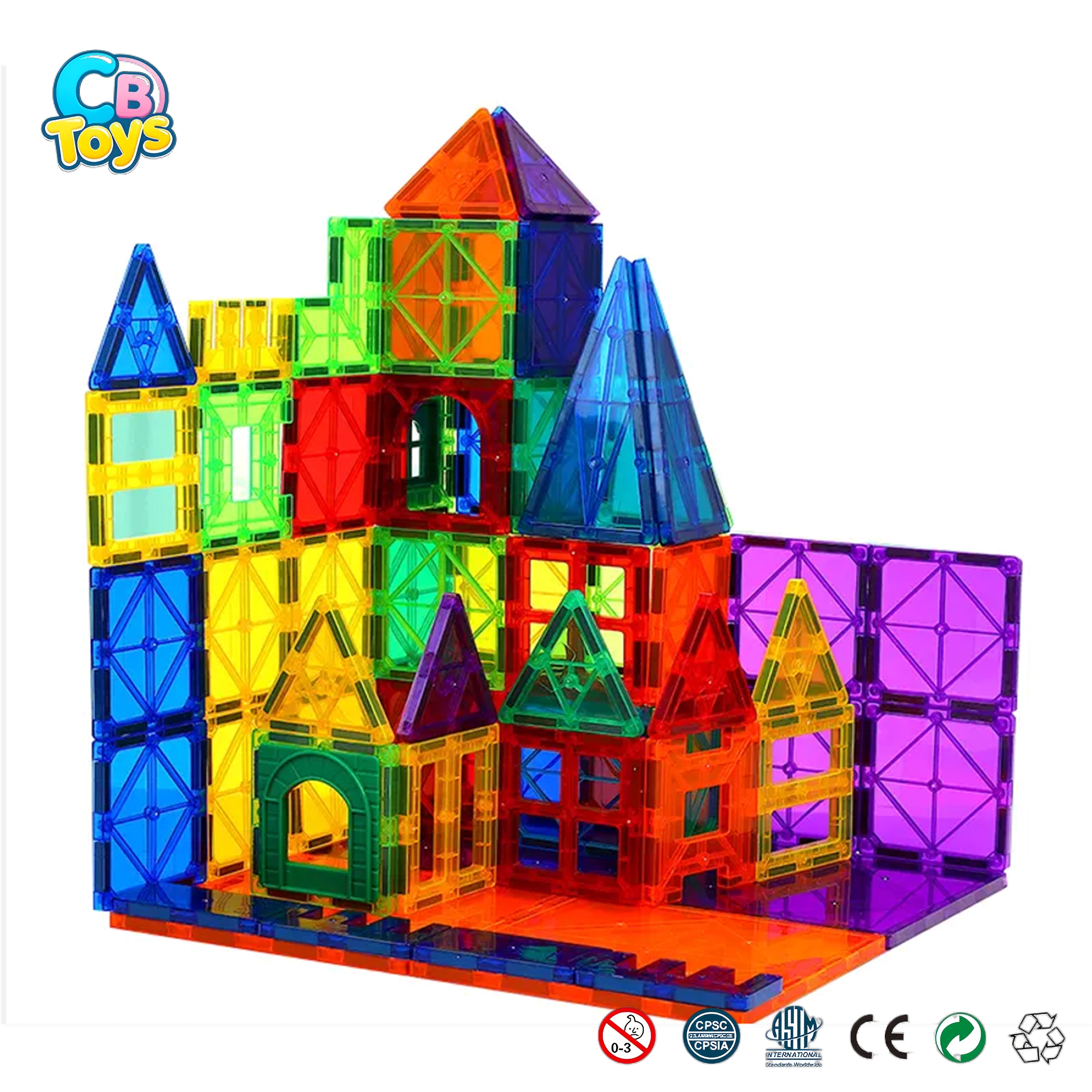 60PCS Magnetic Construction Blocks Toy Plastic Magnetic Tiles Building Educational Toys Magnetic Construction Blocks