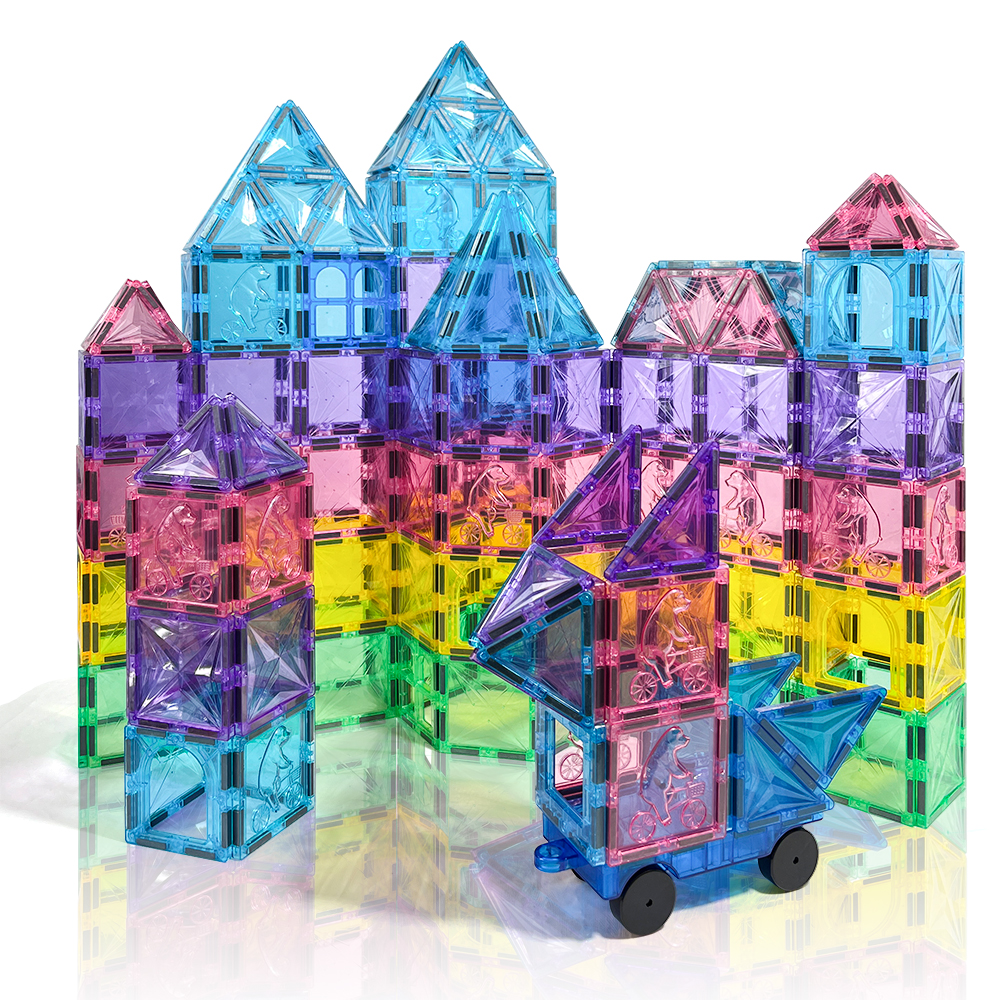 100 Pcs 3D Magnetic Tiles Creative STEM Learning Construction Block Set Educational Building Magnet Toys for Baby Kids Gift Idea