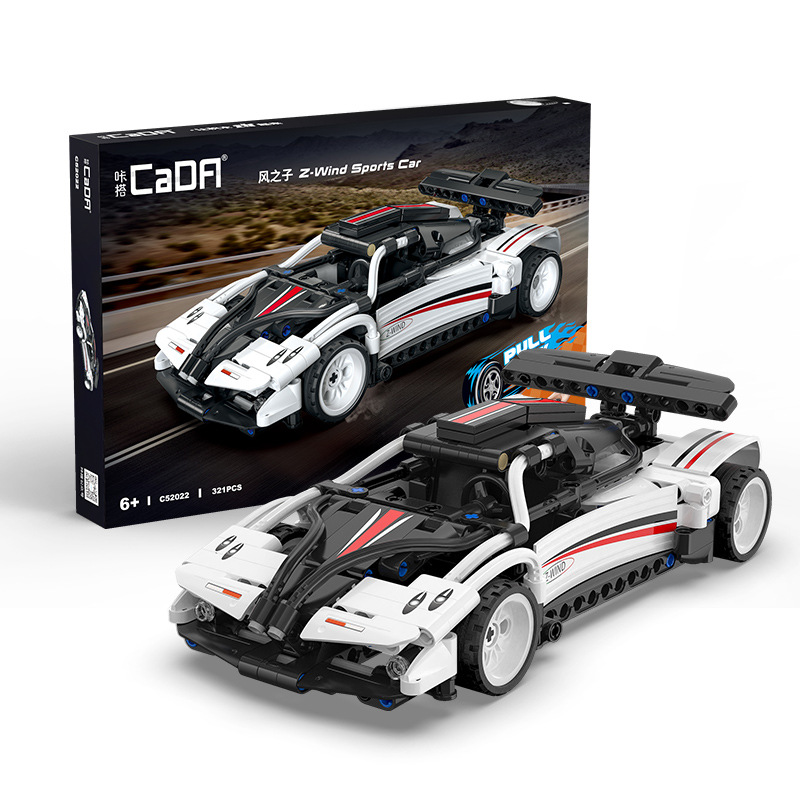 Cada Block Toy Building Pull Back Racing Series Children Boys Assembled Engineering Sports Car Game Education Model Gifts Super