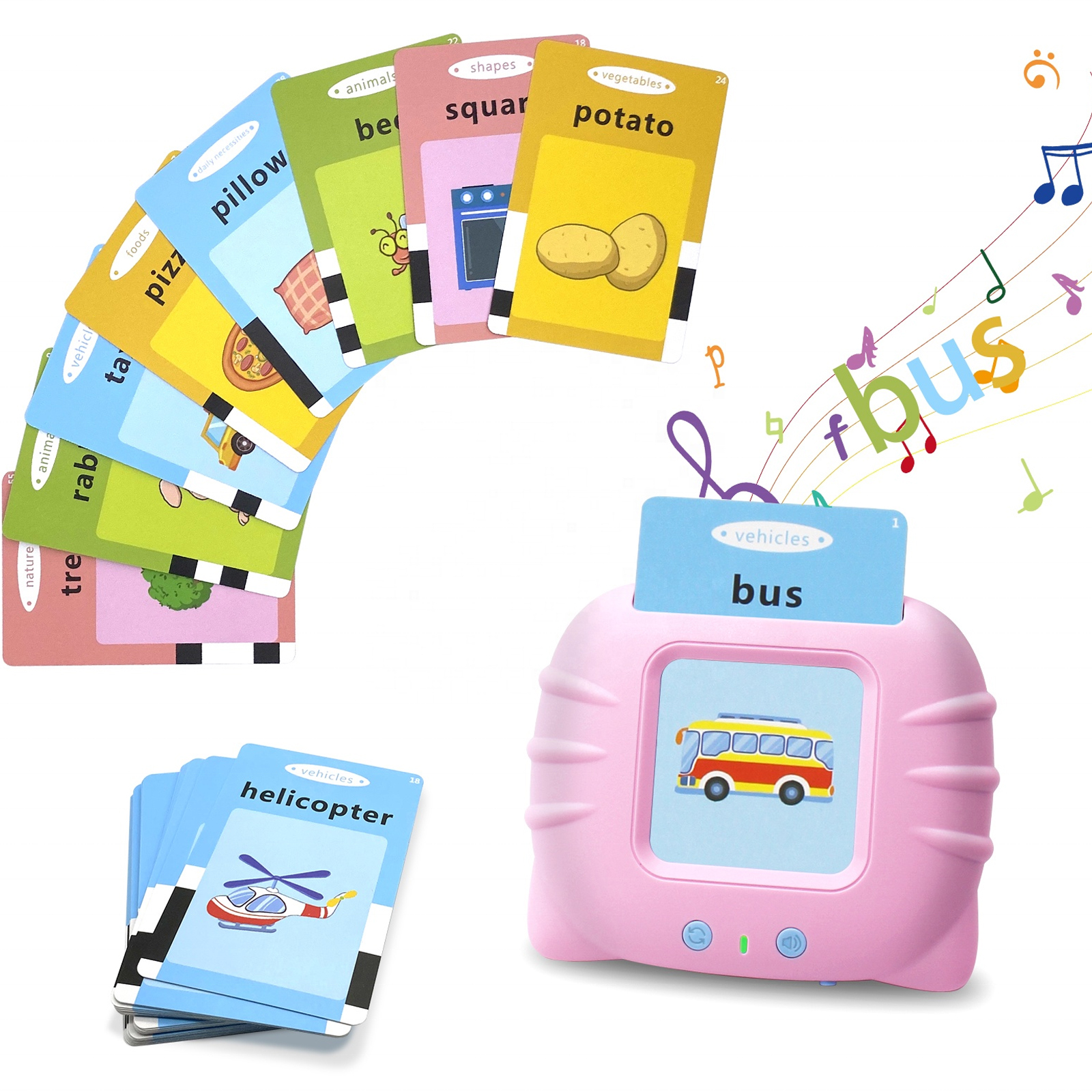 AiJH Educational Talking Audible English Gift Kids Toddler Learning Preschool English Voice Learning Card Machine Toys