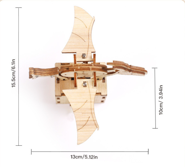 Flying Pterosaur 3D Wooden Puzzle Science Experiment Technology Educational Toy Creative DIY Set