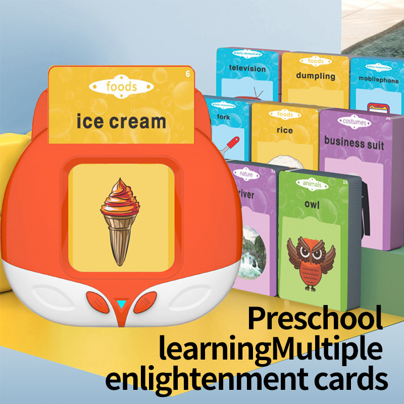 New Children's Educational Enlightenment Toys Alphabet Abc English Arabic French Spanish Talking Flash Cards Plastic 2 4 Years