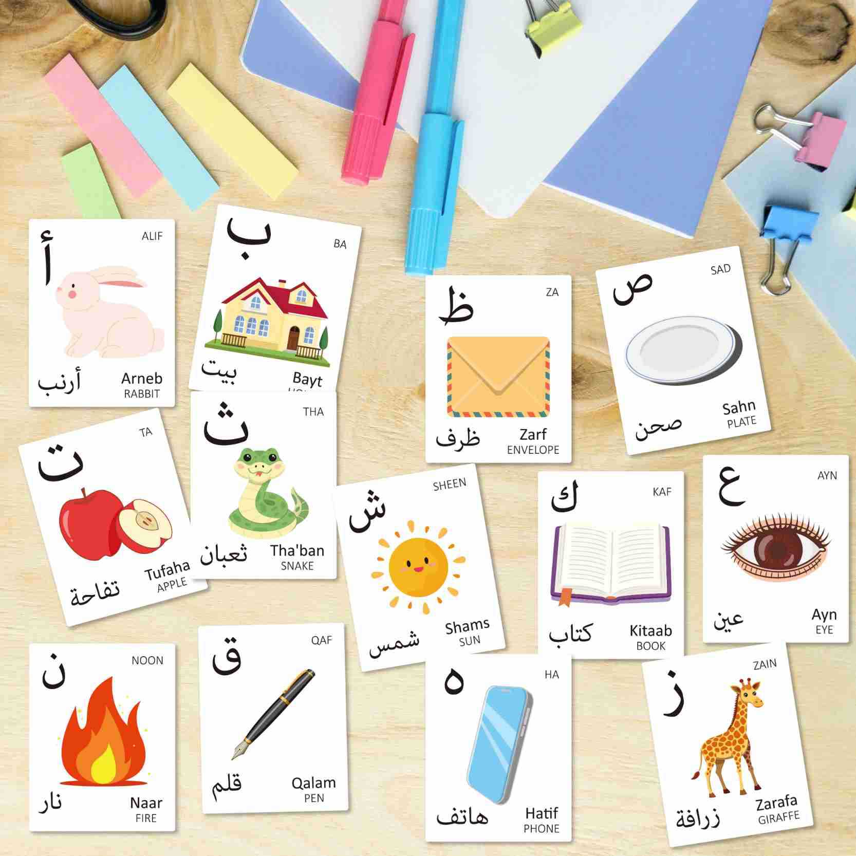 14pcs Foreign Language Bilingual Flash Cards Learning Montessori Toy Arabic English Talking Flash Card Children Preschool Supply