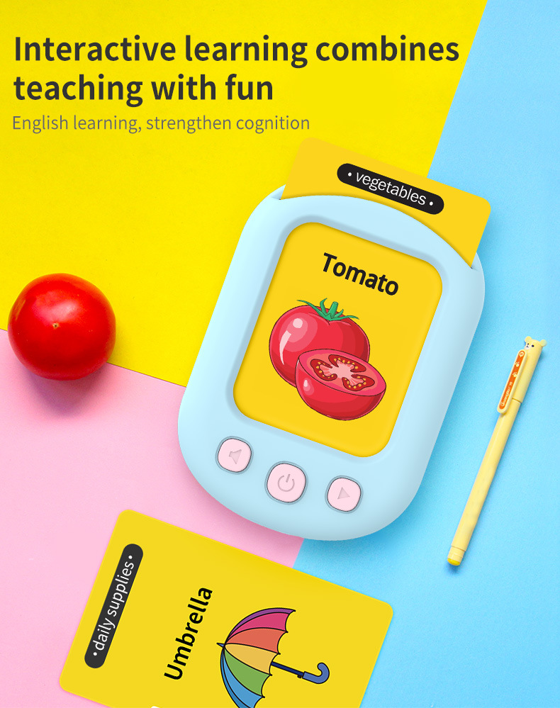 Montessori Language Learning Pocket Speech Therapy Autism Playthings Sensory Educational Talking Flash Cards with 112 Cards