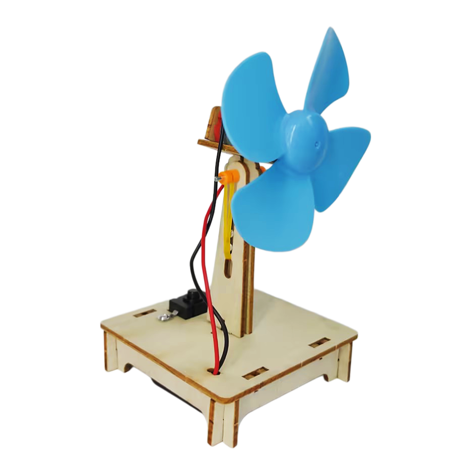 Cute Safe Wooden DIY Fan Assembly Toy Kids STEM Educational Handmade Learning Toy