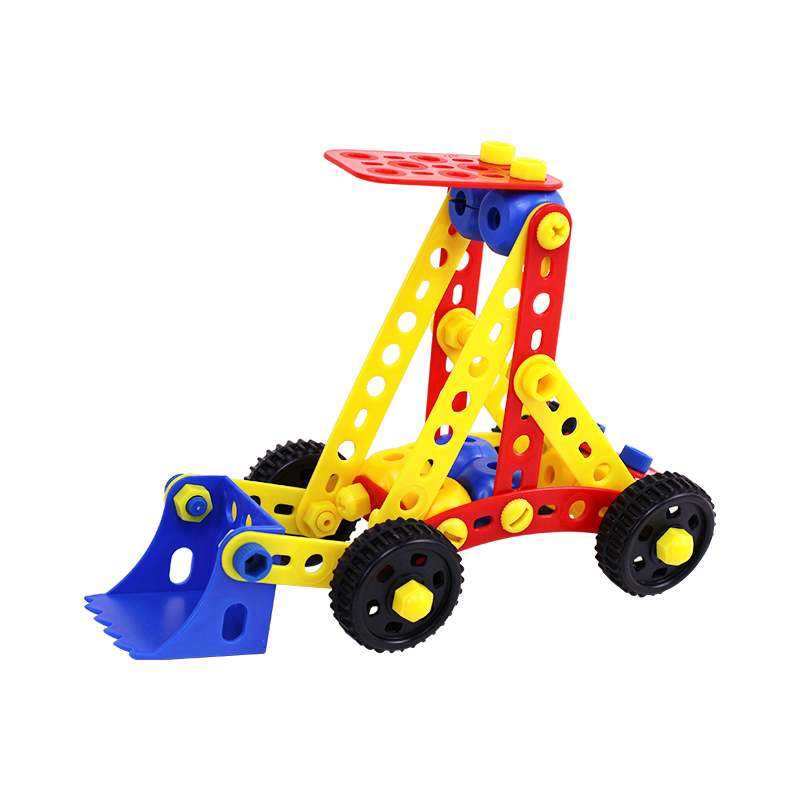 Factory Wholesale ON-U-MIND PP Material Large Particles Building Blocks Handmade DIY Car Engineering Board Games for Children