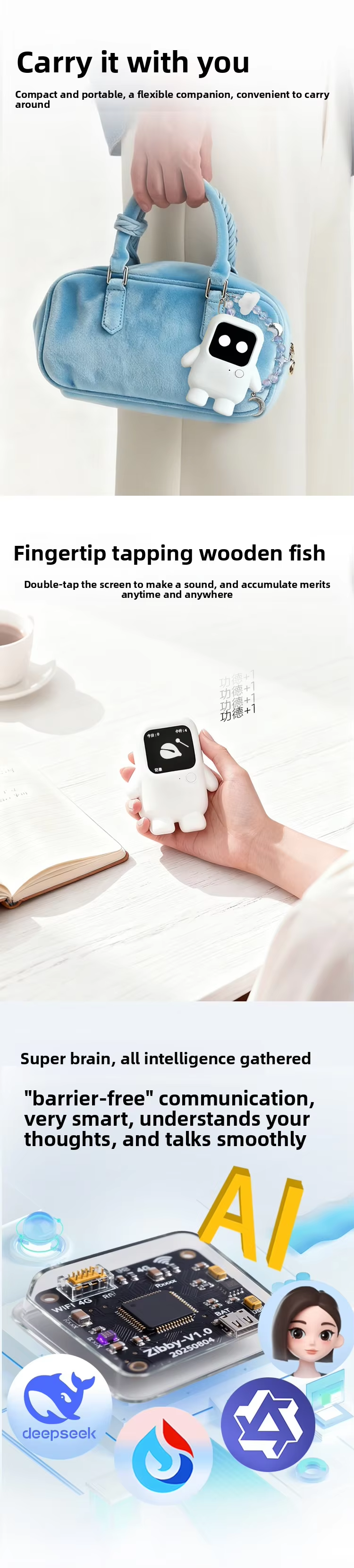 Customized Clothes Portable Mini Porket Smart Robot Emotional AI Smart Toy Language Translation Learning Machine for Women