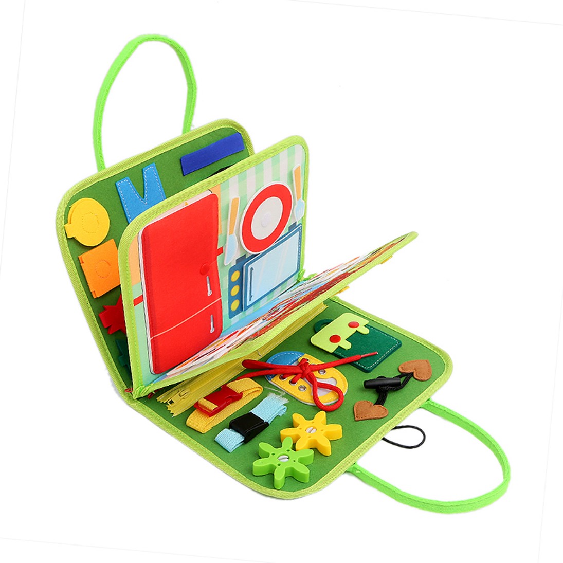 Early Education Busy Board Toy-Felt Learning Board with Dressing Version Educational Felt Busy Board for Kids