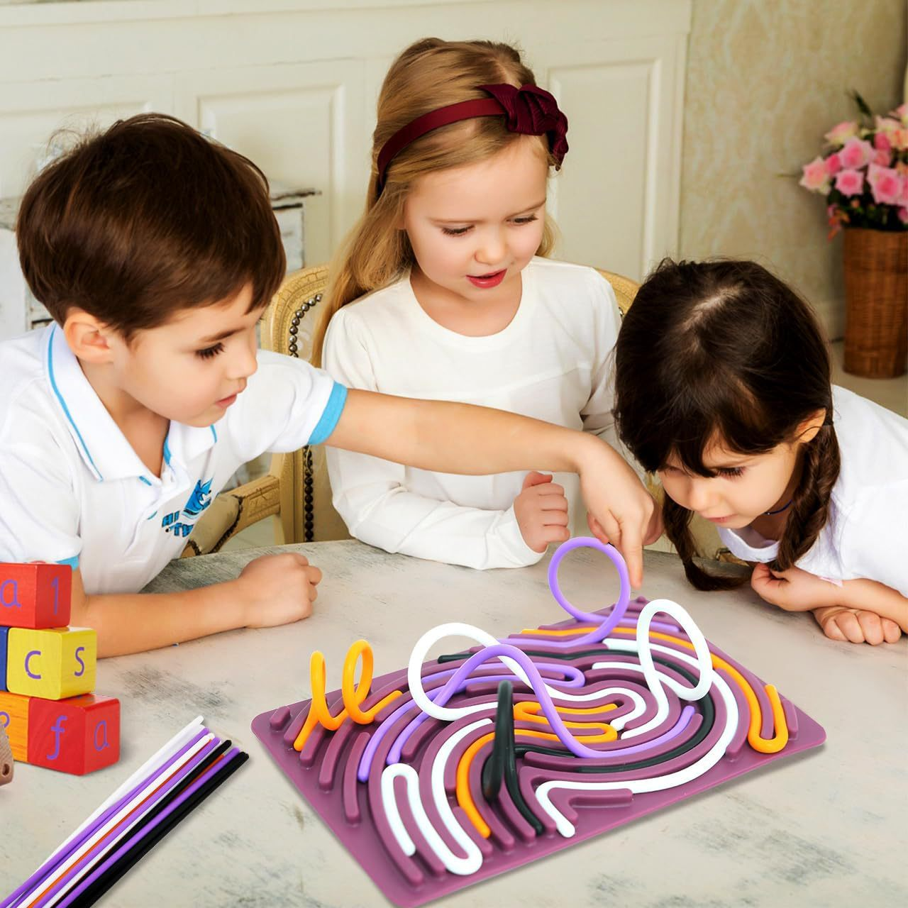 Eco-Friendly Silicone Puzzle Toy for Kids | Enhance Sensory Skills and Hand-Eye Coordination