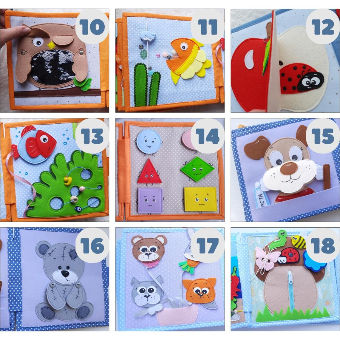 Best Selling Funny DIY Montessori Felt Busy Book Educational Toys for Toddler's Early Learning