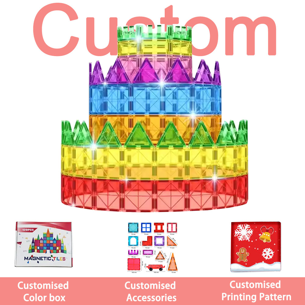 60PCS Magnetic Construction Blocks Toy Plastic Magnetic Tiles Building Educational Toys Magnetic Construction Blocks