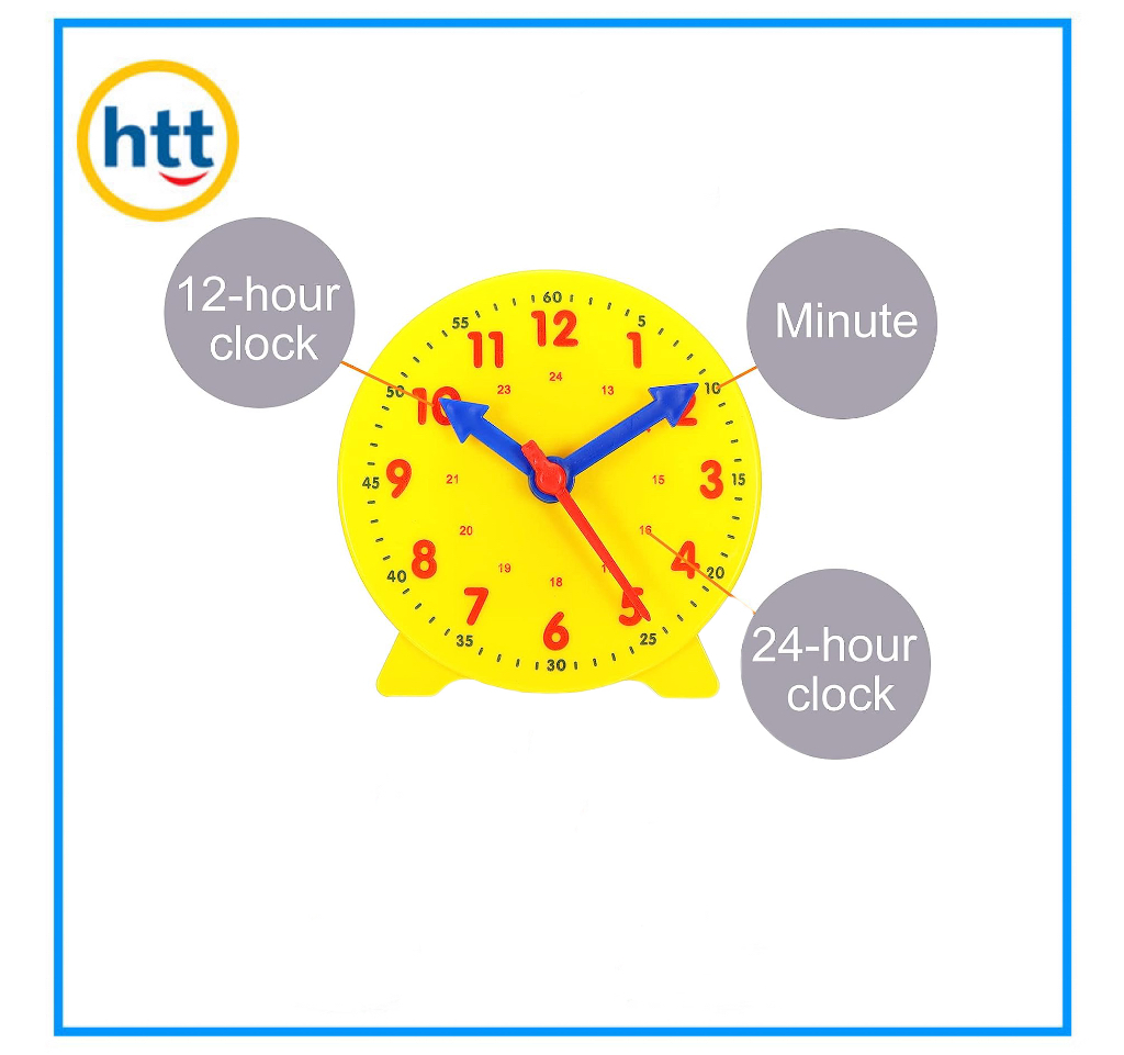 School Teaching Mathematics Clock Model, Plastic Toy Clock for Kids