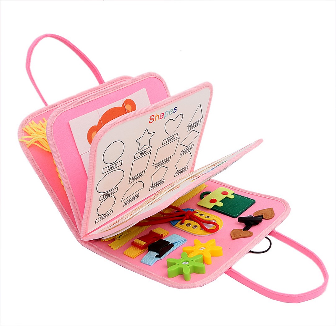 Early Education Busy Board Toy-Felt Learning Board with Dressing Version Educational Felt Busy Board for Kids