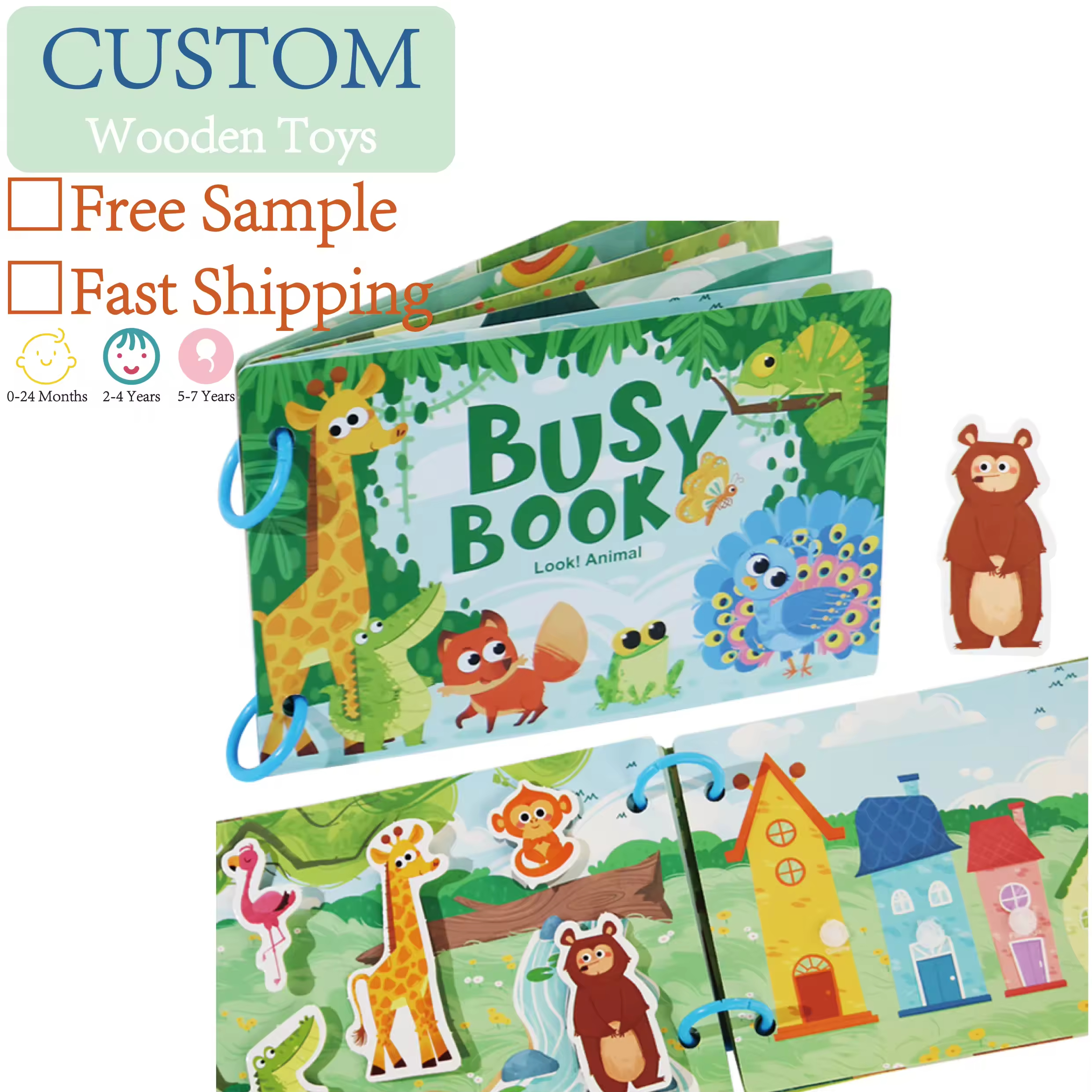 Montessori Inspired Educational Toys Preschool Kindergarten Learning Busy Book With Sticker Activities For Kids Picture Books