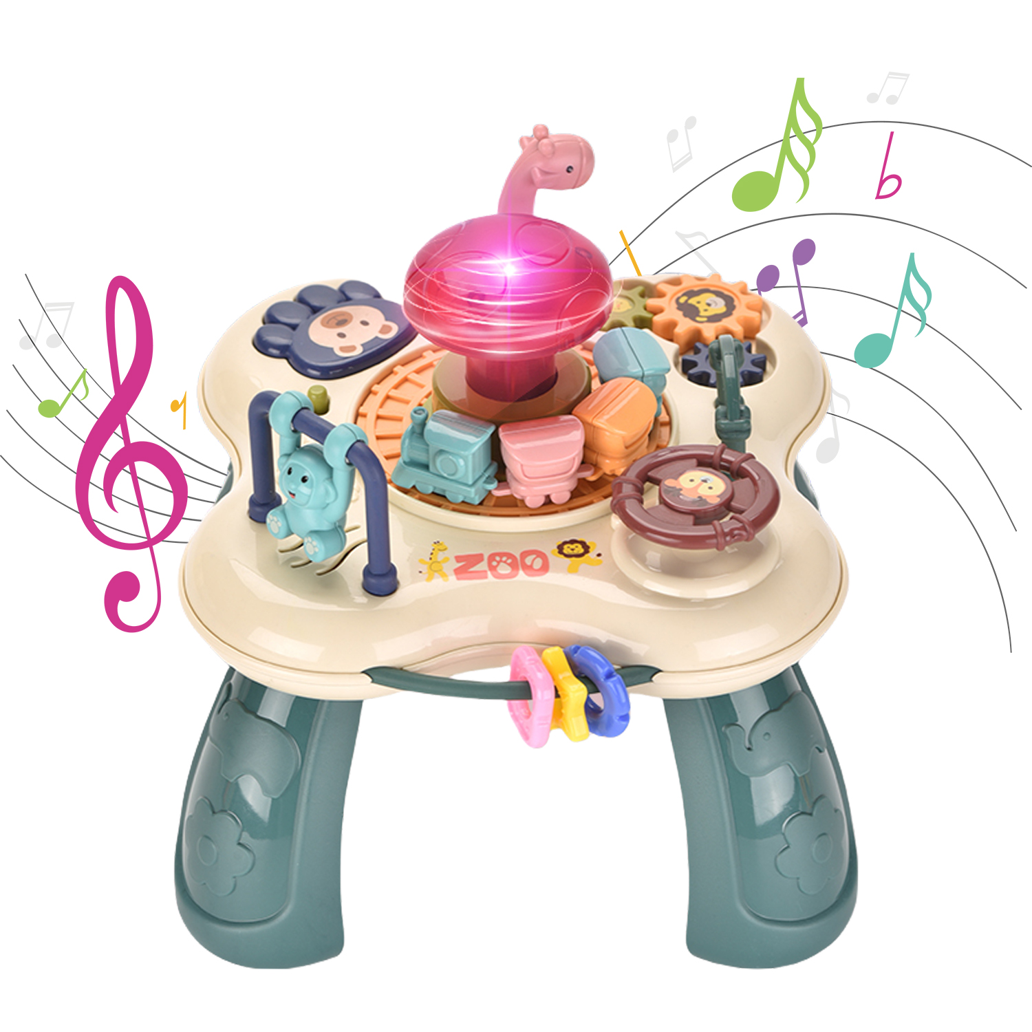 Kids Educational Animal Baby Learning Game Table Toys Multifunctional Fun Table Toy for Kids with Music Light