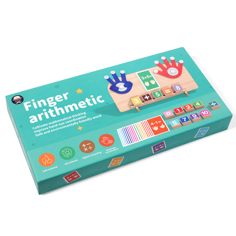 Montessori Math Teaching Aids Baby Finger Arithmetic Toy Children Learning Mathematics Wooden Toys for Kids Matching Toy